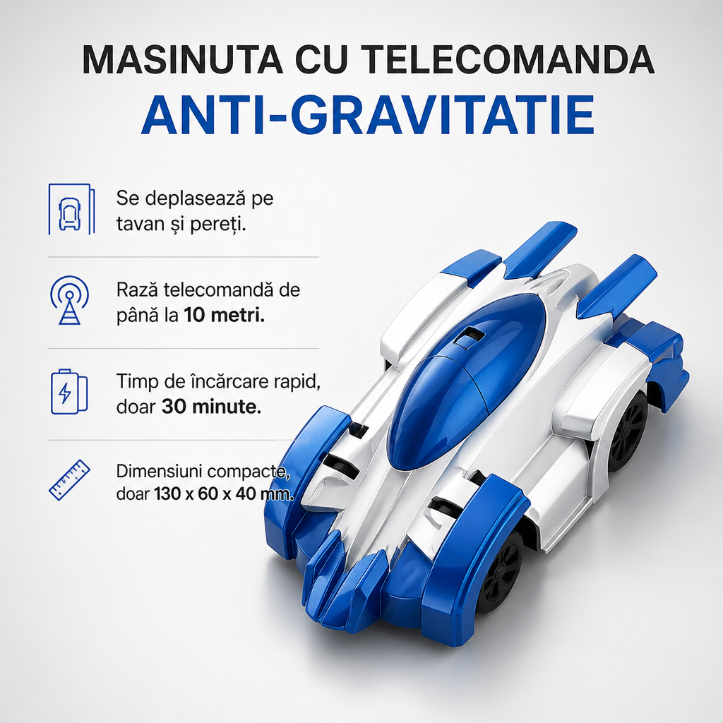 MASINUTA CU TELECOMANDA ANTI-GRAVITATIE