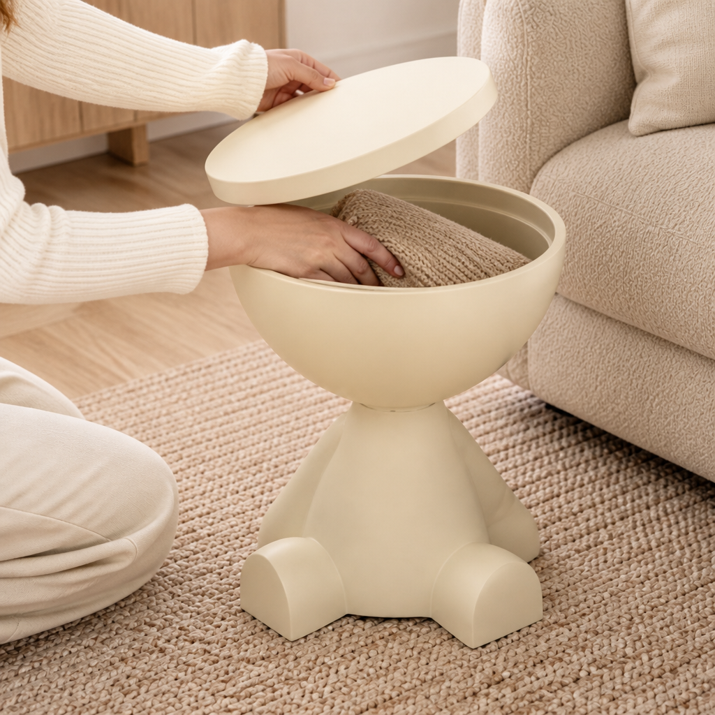 Măsuță laterală decorativă, rotundă, design modern 4