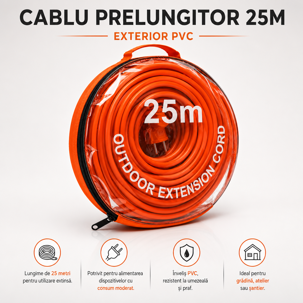 CABLU PRELUNGITOR 25M EXTERIOR PVC