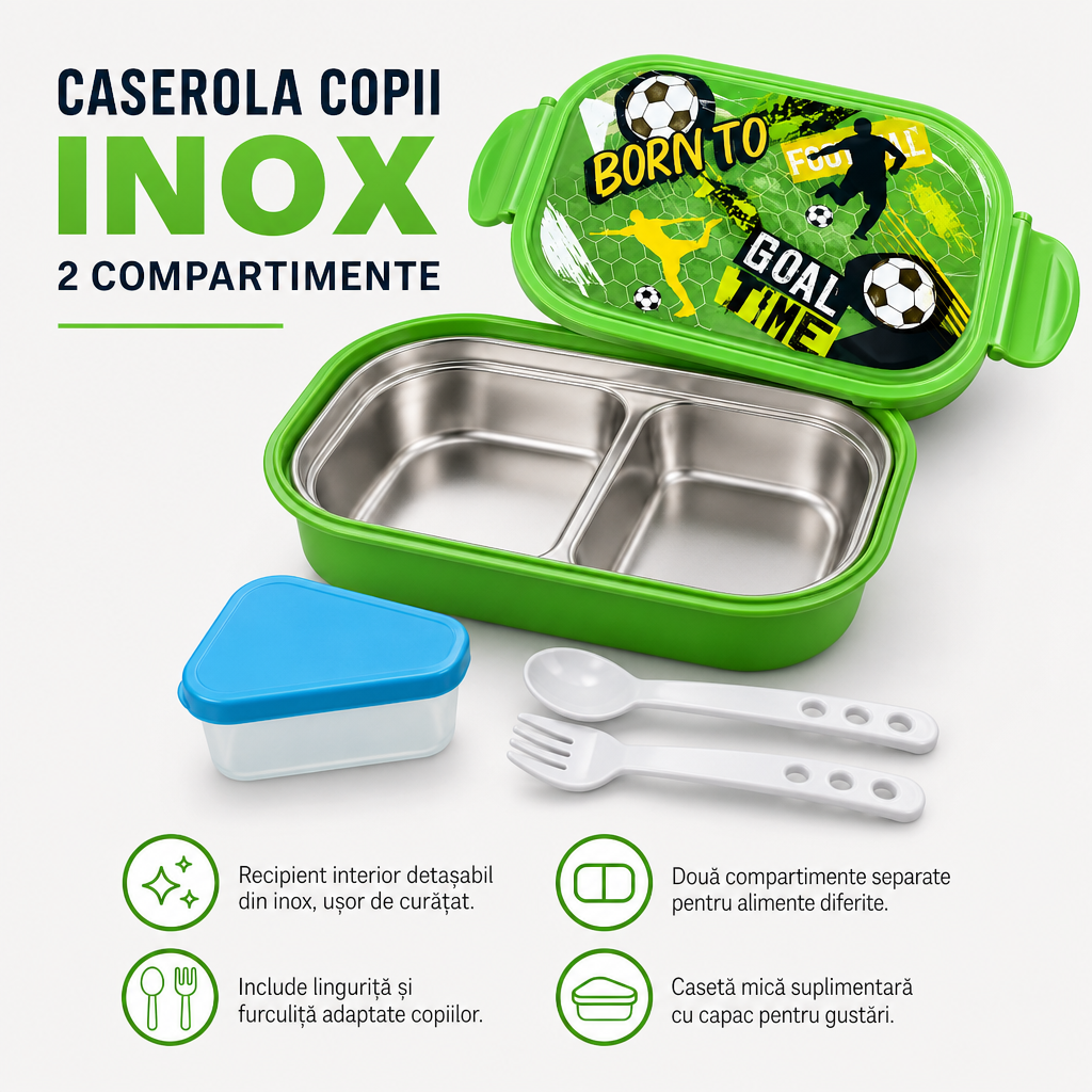 CASEROLA COPII INOX 2 COMPARTIMENTE