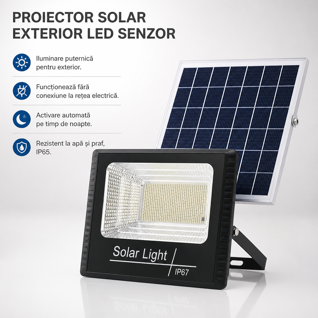 PROIECTOR SOLAR EXTERIOR LED SENZOR
