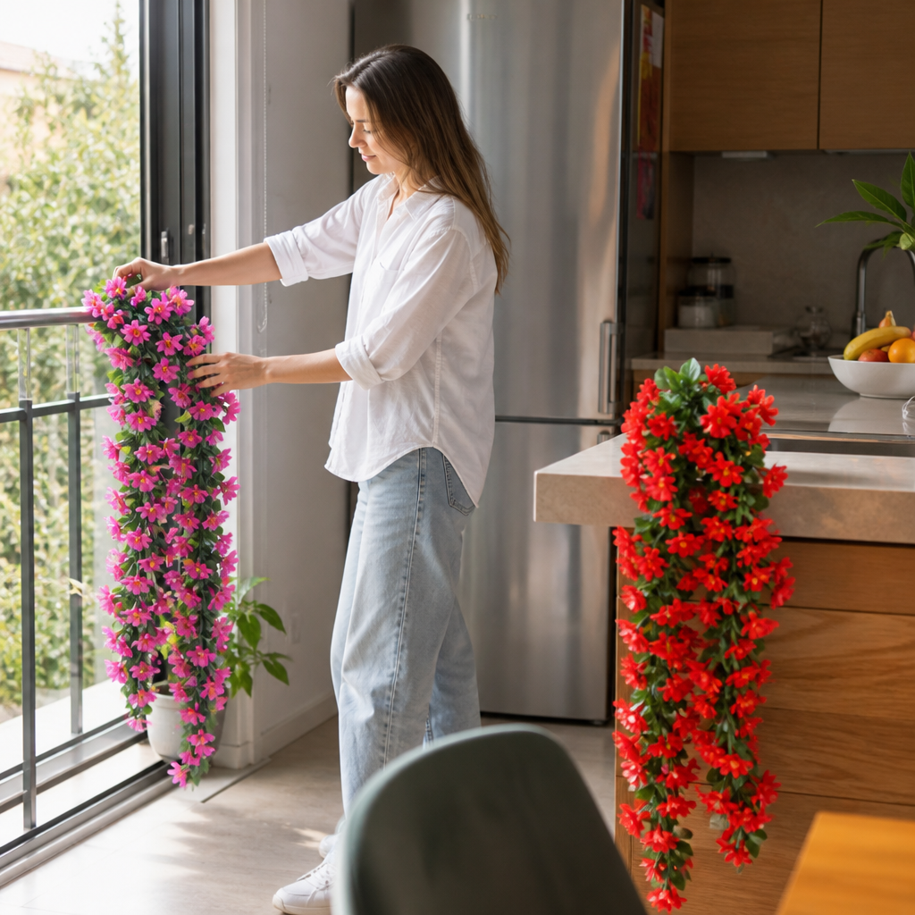 GIRLANDĂ FLORI ARTIFICIALE 85CM - 2 BUCĂȚI TRANSPORT GRATUIT! 2