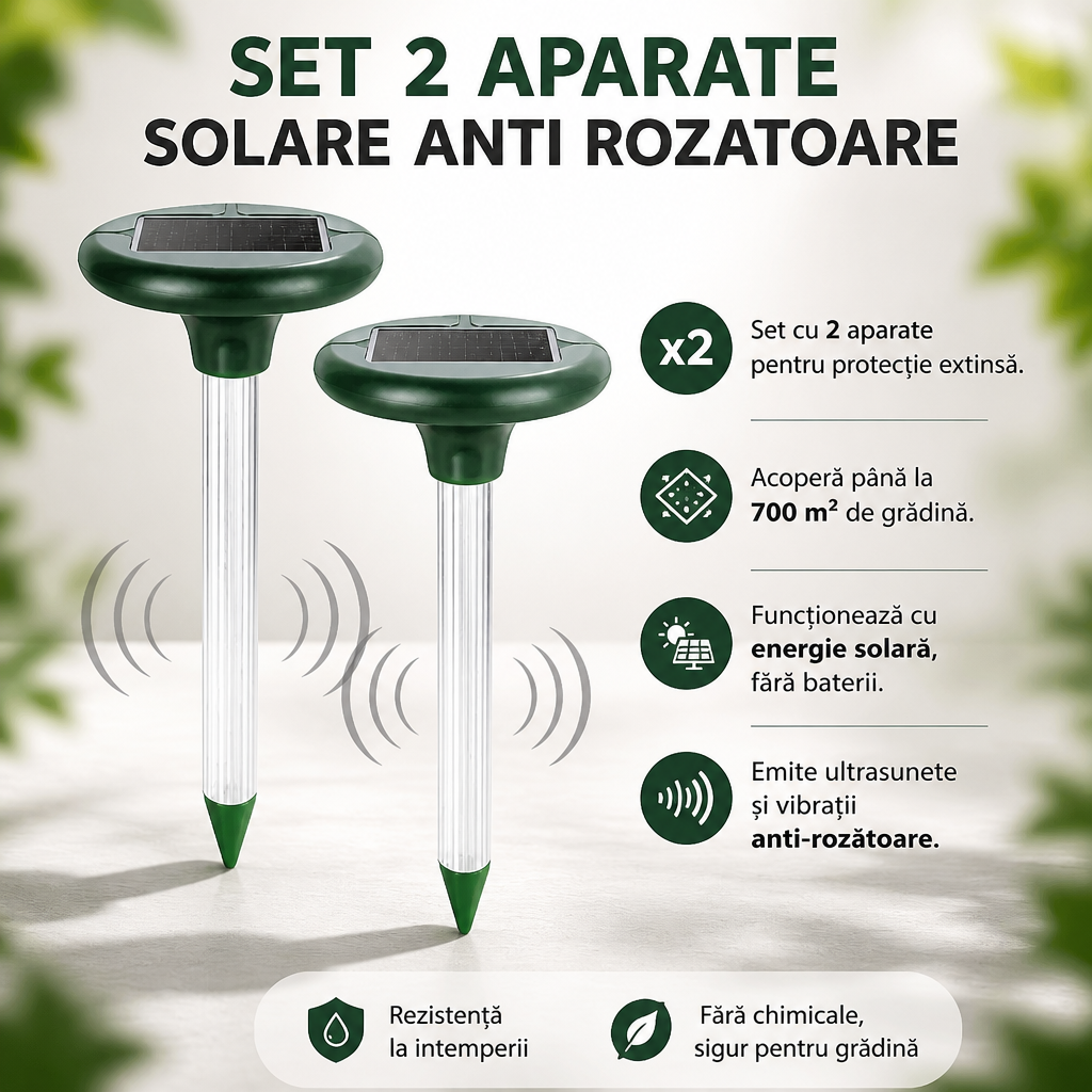 SET 2 APARATE SOLARE ANTI ROZATOARE