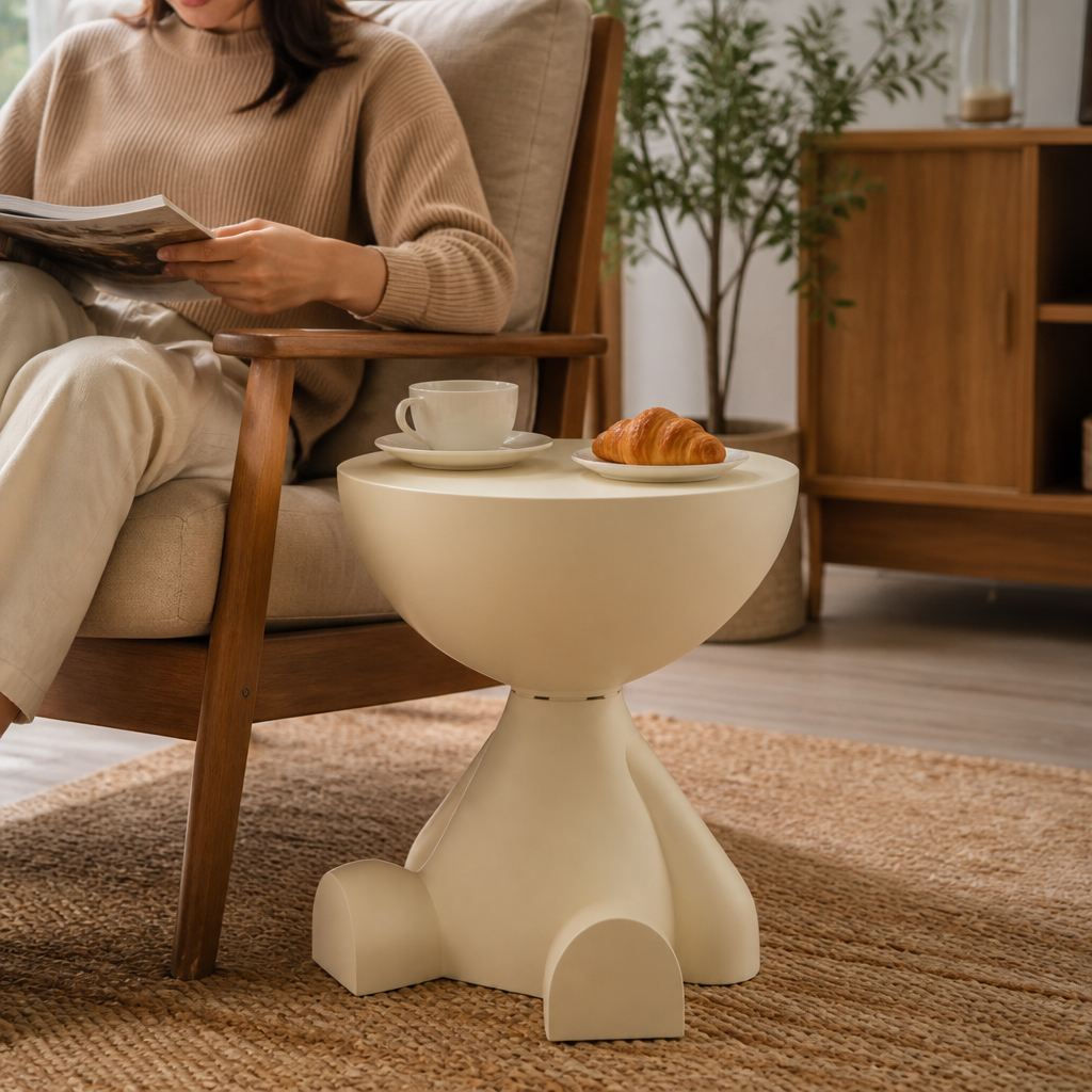 Măsuță laterală decorativă, rotundă, design modern 3