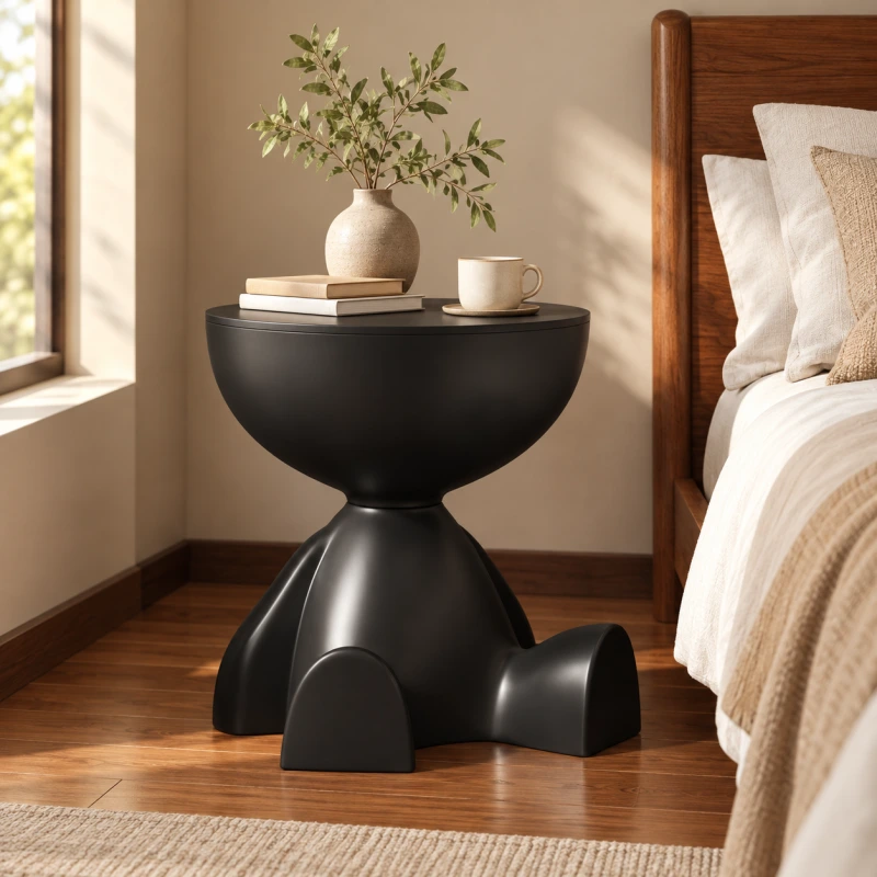 Măsuță laterală decorativă, rotundă, design modern 8