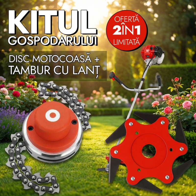 DISC MOTOCOASĂ + TAMBUR CU LANT 1